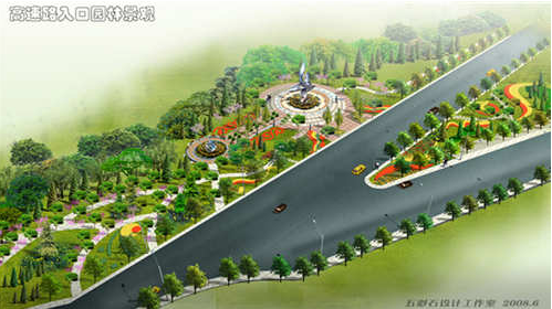 高速公路入口绿化设计